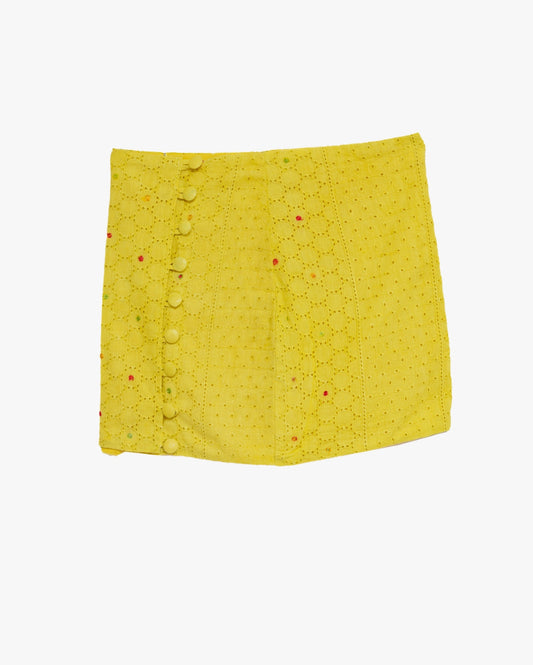 Fluorescent Twill Mini Skirt