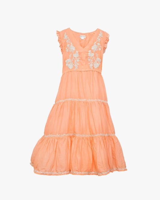 Peach Embroidered Dress