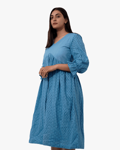 Chikankari Midi Dress