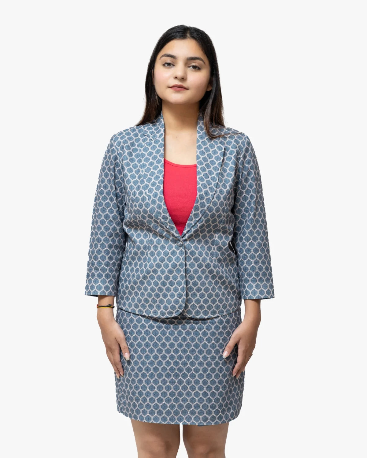 Jacquard Single Breasted Blazer