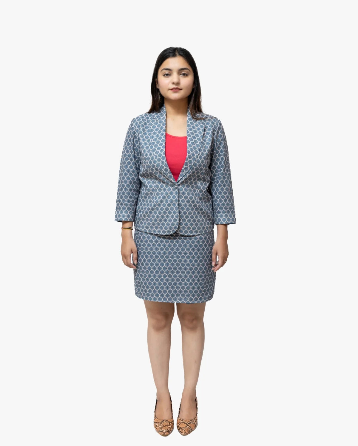 Jacquard Single Breasted Blazer