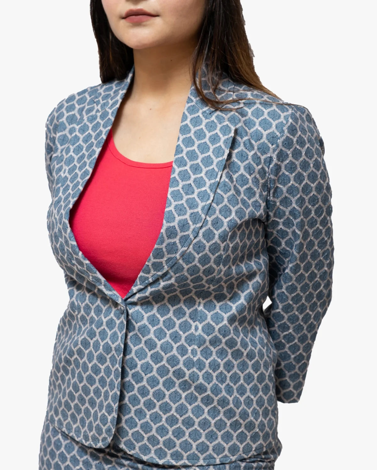 Jacquard Single Breasted Blazer