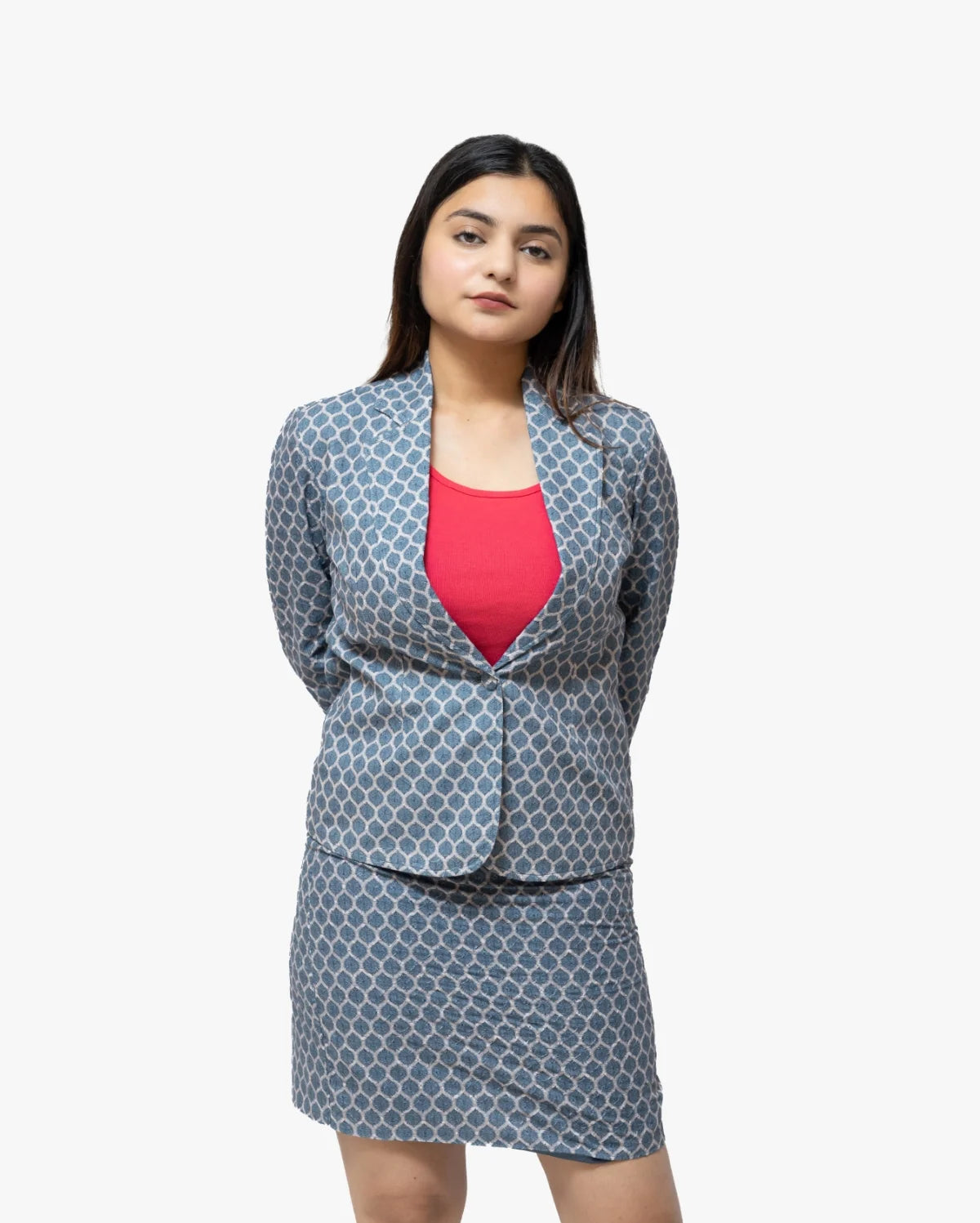 Jacquard Single Breasted Blazer