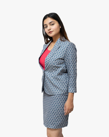 Jacquard Single Breasted Blazer