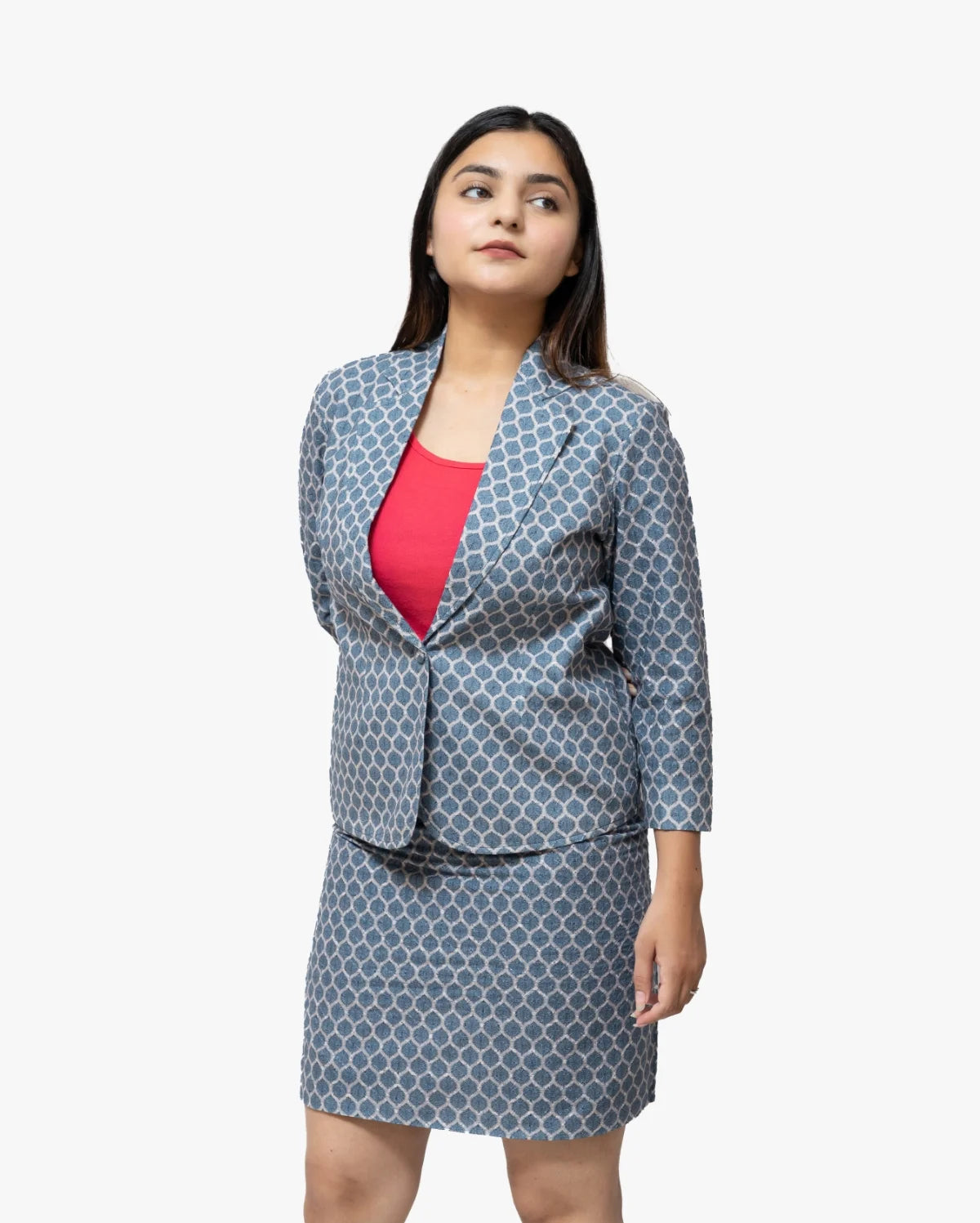 Jacquard Single Breasted Blazer